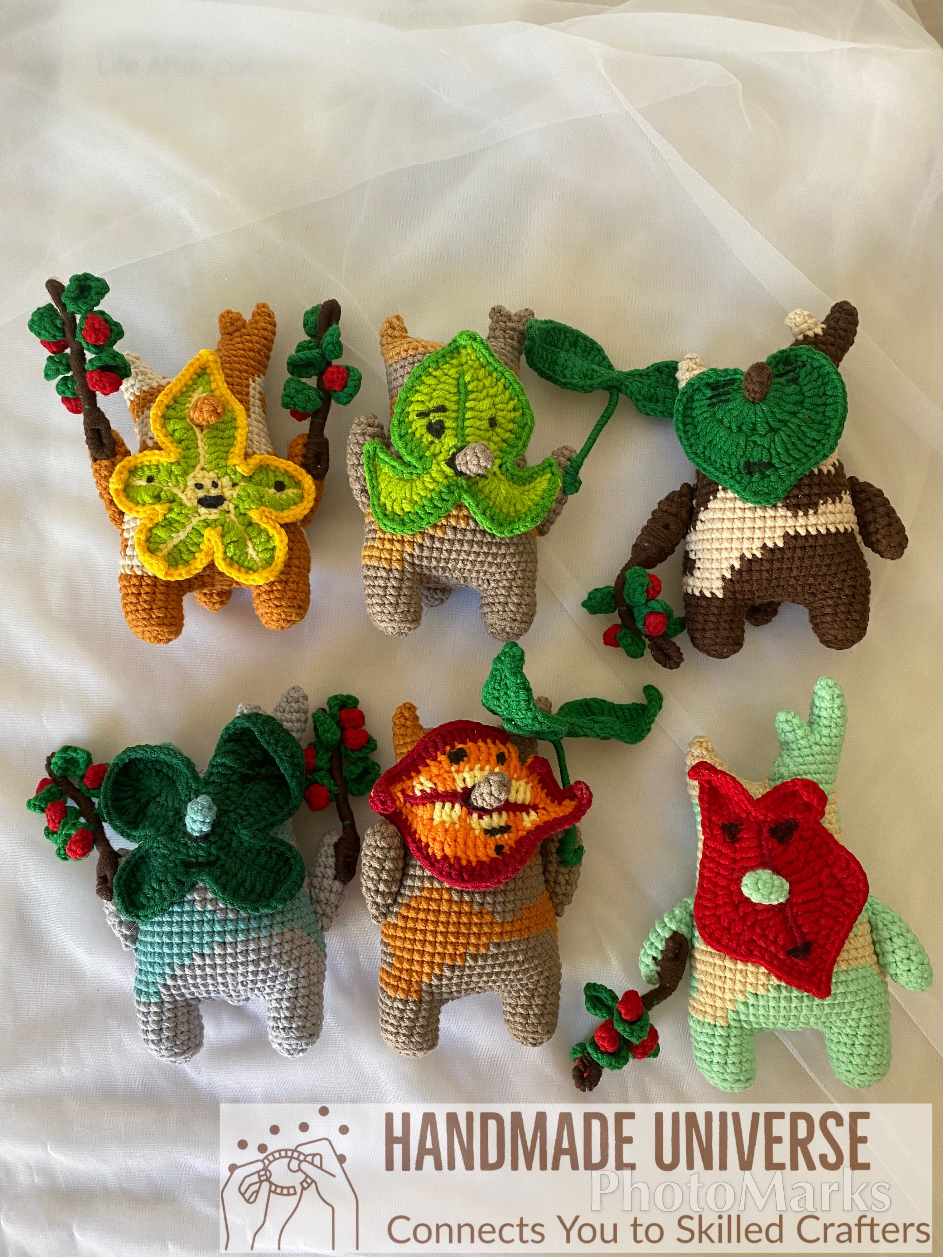 kokoronさま専用♡ドール♡ドールチャーム♡フェルト♡オーダー Crochet Korok Zelda Breath of the Wild Doll, Crochet Korok Doll